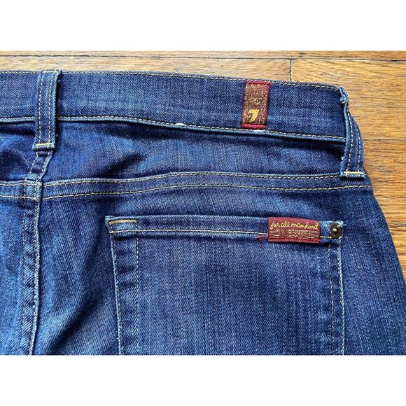 7 For All Mankind ‘The Skinny Crop & Roll’ Blue Jeans sz 28 - Picture 8 of 9
